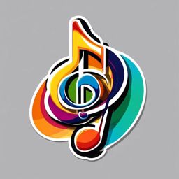 Music Note Sticker - Musical note symbols, ,vector color sticker art,minimal