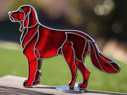 Stained Glass Irish Setter - Irish setter with shiny red fur  