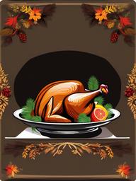 Turkey clipart - turkey on a serving platter  