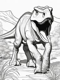 Edmontosaurus Coloring Pages - Duck-Billed Dinosaur  black outline printable coloring page