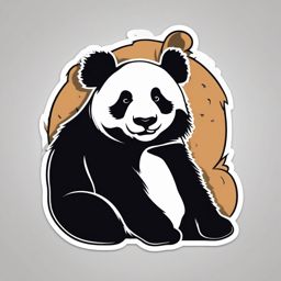 Giant Panda Sticker - A cuddly giant panda with distinctive black and white fur, ,vector color sticker art,minimal