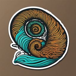 Snail Sticker - A slow-moving snail with a spiral shell, ,vector color sticker art,minimal