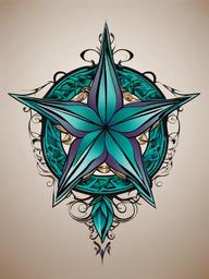 star vine tattoo  simple vector color tattoo