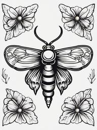 Death Moth Traditional Tattoo - Traditional style death moth tattoo.  simple vector tattoo,minimalist,white background