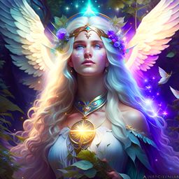 aasimar druid with celestial ancestry, calling upon nature's healing magic. 