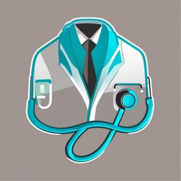 Stethoscope Sticker - Aspiring to a career in medicine and healthcare with the iconic stethoscope sticker, , sticker vector art, minimalist design