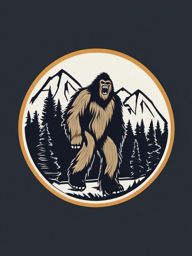Bigfoot Sighting sticker- Elusive Yeti Laughs, , sticker vector art, minimalist design