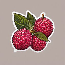 Lychee Fruit Sticker - Exotic and fragrant, a lychee fruit-patterned delight, , sticker vector art, minimalist design