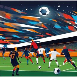 Football clipart - match under bright lights  