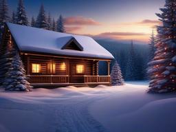 Christmas Cabin Background  