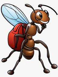 Ant clipart - ant with a backpack  clipart