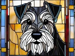 Stained Glass Schnauzer - Schnauzer with bushy beard  