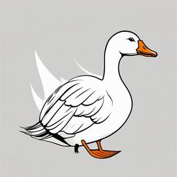 Silly Goose Tattoo - A lighthearted and whimsical tattoo featuring a silly or cartoonish goose design.  simple color tattoo design,white background