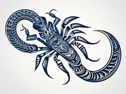 Scorpion Polynesian Tattoo - Infuse Polynesian tribal elements into your scorpion tattoo for a culturally rich design.  simple vector color tattoo,minimal,white background