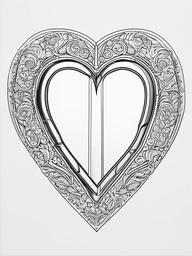 Heart Shield Coloring Pages - A Protective Shield Shaped Like a Heart  minimal black outline printable sheet, coloring page