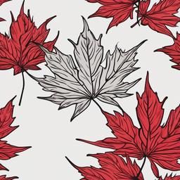 japanese maple leaf tattoo  simple vector color tattoo