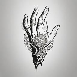 Hercules Hand Tattoo - Showcase the strength and might of Hercules with a hand tattoo, capturing the hero's powerful essence.  simple color tattoo, minimal, white background