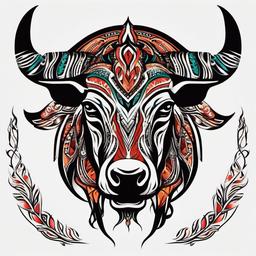 taurus tattoo tribal  simple vector color tattoo