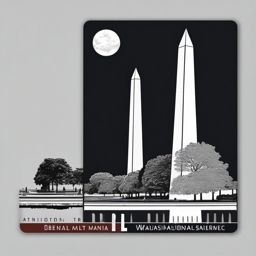 Washington Monument sticker- Iconic obelisk on the National Mall in D.C., , sticker vector art, minimalist design