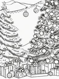 Christmas Colouring Decorations  outling,coloring pages,black and whit