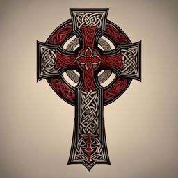 celtic cross tattoo minimalist color design 
