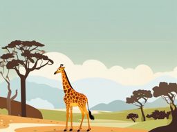 Giraffe clipart - Tallest land animal with a long neck and spotted coat, ,color clipart vector style