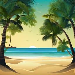 Beach background - beach trees background  