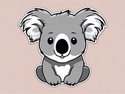 Koala Face Sticker - Adorable koala look, ,vector color sticker art,minimal