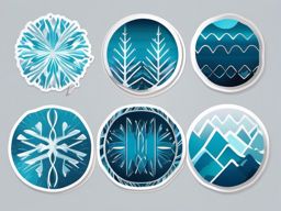 Frost sticker- Icy patterns, , sticker vector art, minimalist design