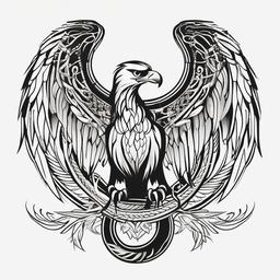 Eagle Snake Tattoo - Tattoo featuring an eagle and snake motif.  simple vector tattoo,minimalist,white background