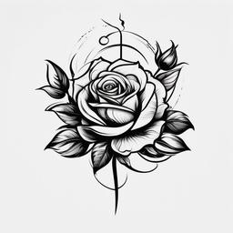 Scorpion Tattoo Rose - Combine the elegance of roses with the strength of a scorpion in a captivating tattoo design.  simple vector color tattoo,minimal,white background