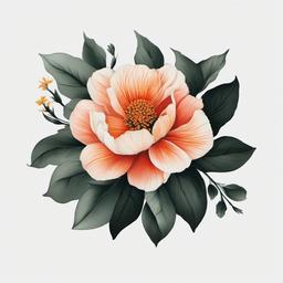 August Flower Tattoo - Tattoo featuring the flower associated with the month of August.  simple color tattoo,minimalist,white background