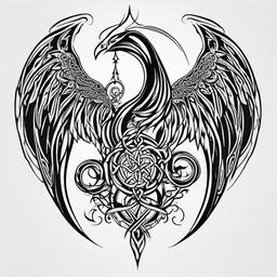 celtic angel tattoo designs  simple color tattoo,minimal,white background