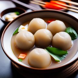 taro balls (芋圓), chewy taro-flavored dumplings served in sweet soup. 