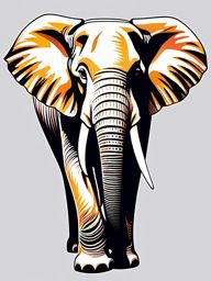 Elephant tattoo, Noble elephant tattoo, symbolizing strength and wisdom. , tattoo color art, clean white background