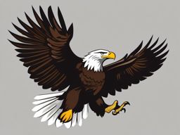 Bald Eagle Clip Art - Majestic bald eagle in flight,  color vector clipart, minimal style