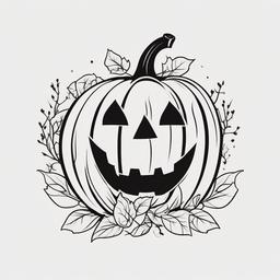 Cute Pumpkin Tattoo - Cute and charming tattoo featuring a pumpkin design.  simple color tattoo,minimalist,white background