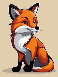 Fox clipart - cartoon fox with a bushy tail  