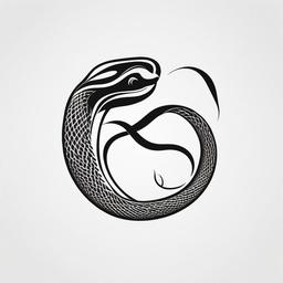 Snake Symbol Tattoo - Tattoo featuring a symbolic snake.  simple vector tattoo,minimalist,white background
