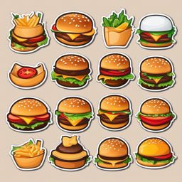 Hamburger Emoji Sticker - Juicy indulgence, , sticker vector art, minimalist design