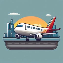 Airplane Landing and Terminal Emoji Sticker - Arriving at the destination, , sticker vector art, minimalist design