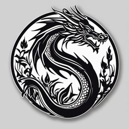 Dragon sticker, Mythical , sticker vector art, minimalist design