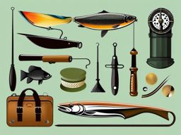 Fly Fishing Tools clipart - Essential tools for fly fishing., ,vector color clipart,minimal