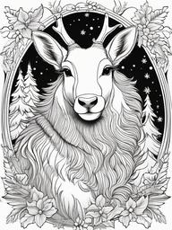 Animal Christmas Coloring Pages  outling,coloring pages,black and whit