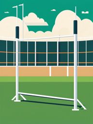 Rugby Goalposts Clipart - Rugby goalposts on the field.  color vector clipart, minimal style