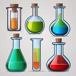 Lab Flask clipart - Glass container used for chemical reactions, ,vector color clipart,minimal