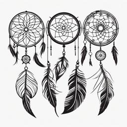 Basic Dream Catcher Tattoo - Simplified and basic dream catcher designs.  simple vector tattoo,minimalist,white background