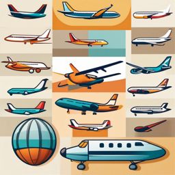 Airplane icon - Airplane for travel and aviation,  color clipart, vector art