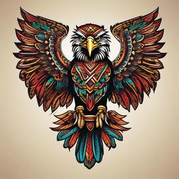 eagle aztec tattoo  simple vector color tattoo