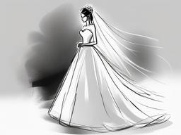 sketch of a bride  minimal rough sketch scribbles,doodles,black and white